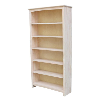 Shaker Bookcase - 72 in H, Unfinished