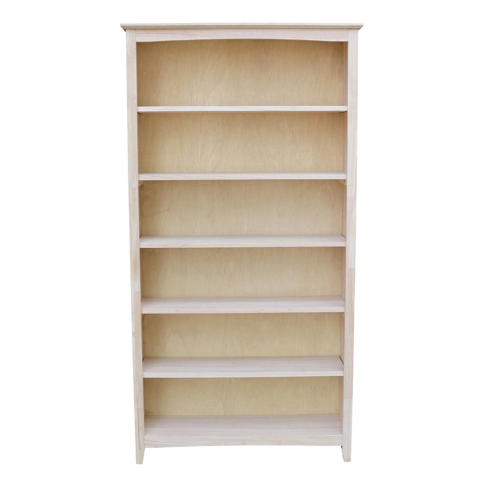 Shaker Bookcase - 72 in H, Unfinished