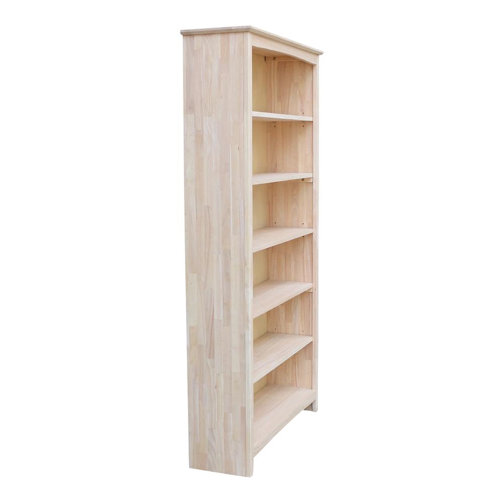 Shaker Bookcase - 72 in H, Unfinished