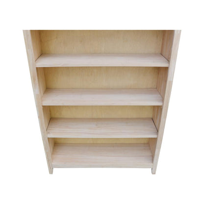 Shaker Bookcase - 72 in H, Unfinished
