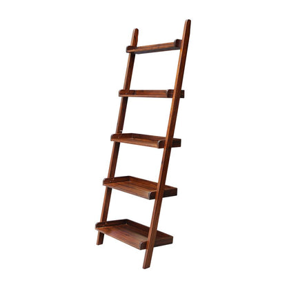 Lean To Shelf Unit, With 5 Shelves, Espresso