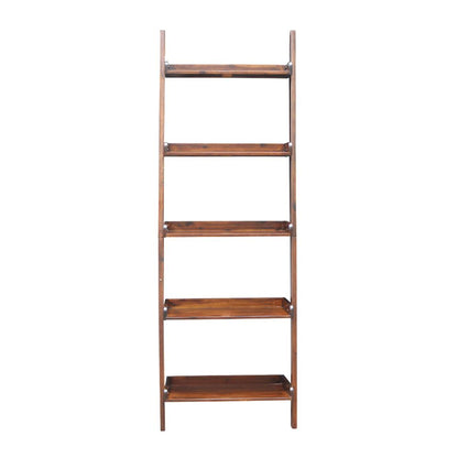 Lean To Shelf Unit, With 5 Shelves, Espresso