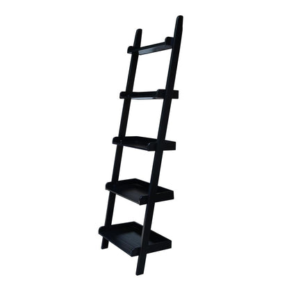 Lean To Shelf Unit, With 5 Shelves, Black