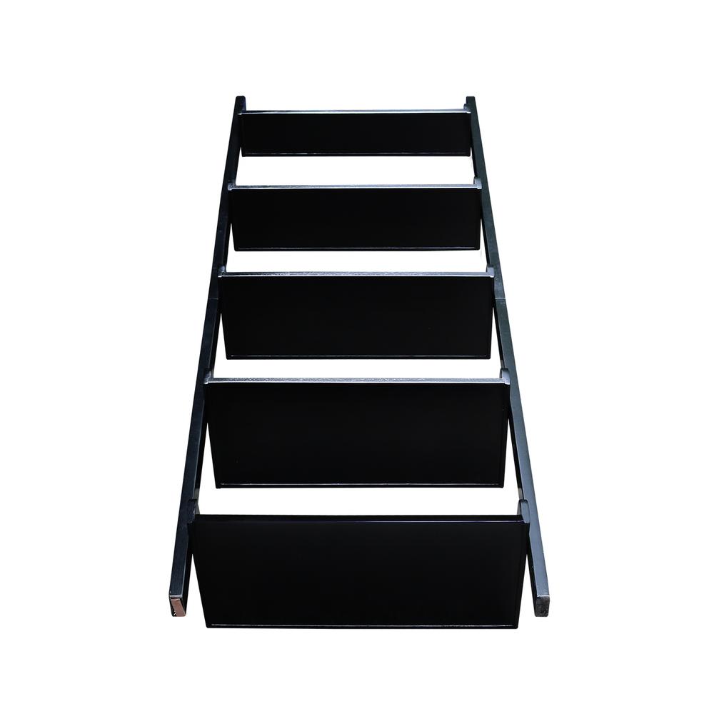 Lean To Shelf Unit, With 5 Shelves, Black
