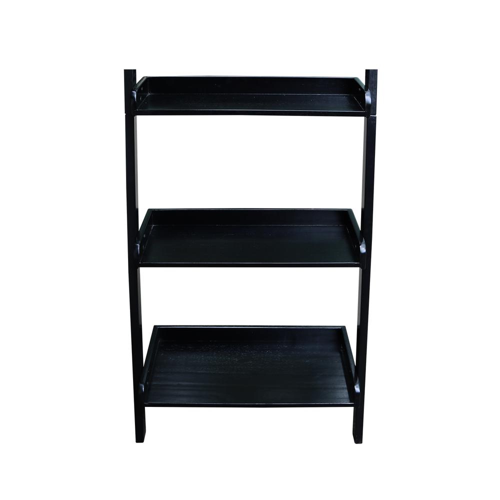 Lean To Shelf Unit, With 5 Shelves, Black