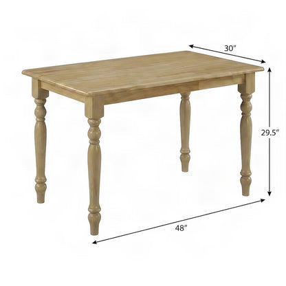 Parawood Solid Wood Small Dining Table, Compact Kitchen Dinner Table