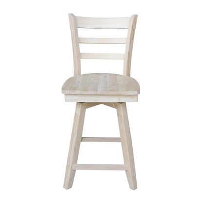 Emily Counter height Stool - 24" Seat Height - With Swivel And Auto Return, Unfinished