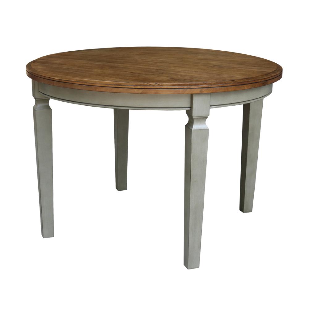 44 x 44 in. Round Top Dining Table in Hickory/Stone