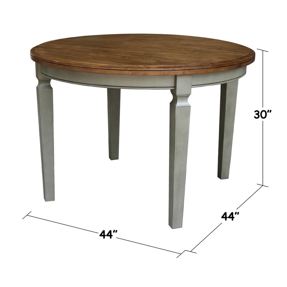 44 x 44 in. Round Top Dining Table in Hickory/Stone