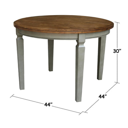 44 x 44 in. Round Top Dining Table in Hickory/Stone