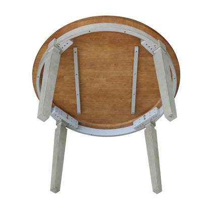 44 x 44 in. Round Top Dining Table in Hickory/Stone