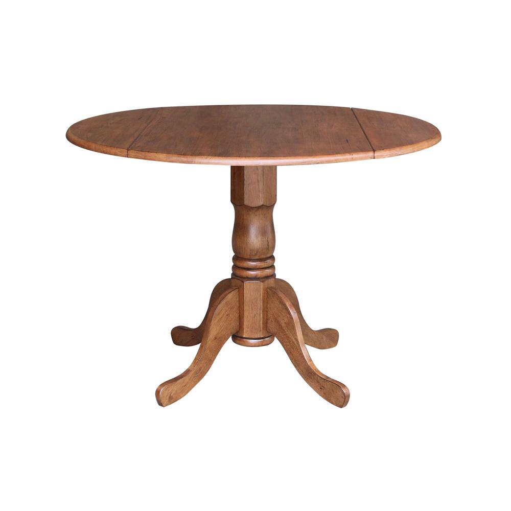42" Round Dual Drop Leaf Pedestal Table
