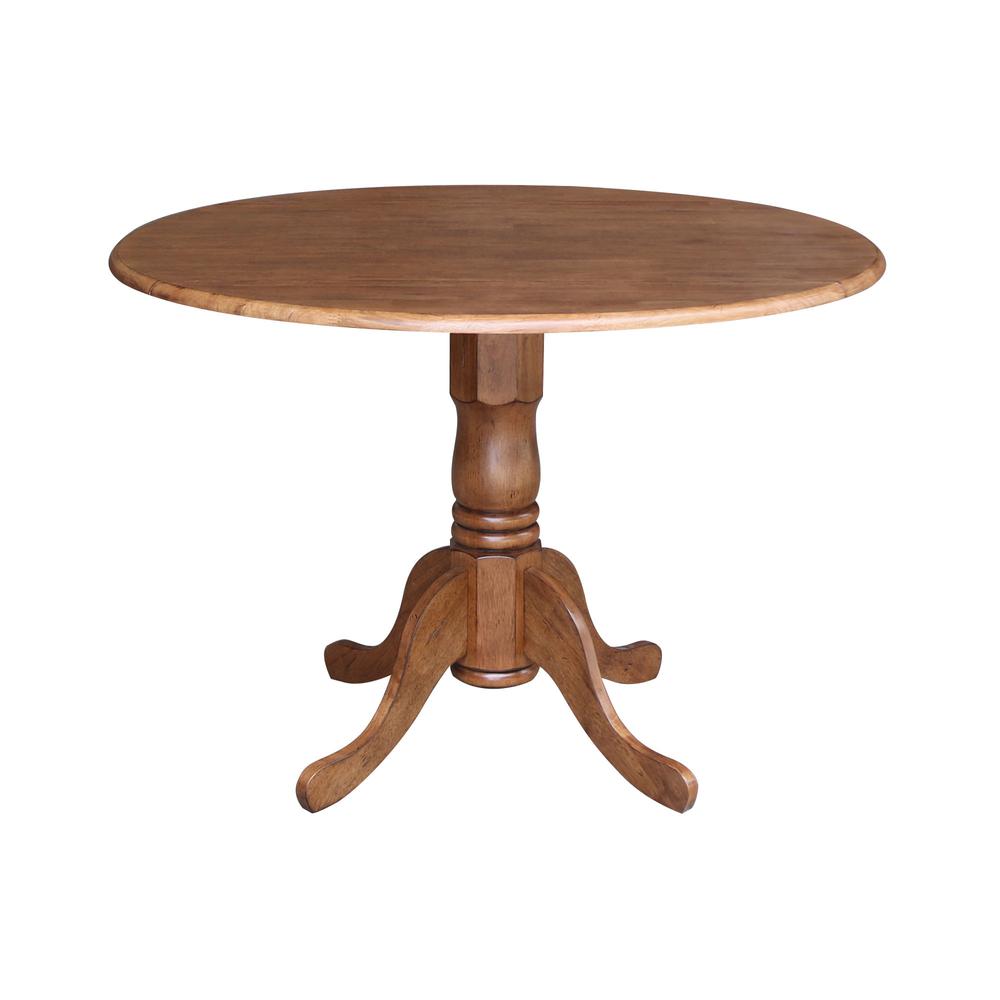42" Round Dual Drop Leaf Pedestal Table