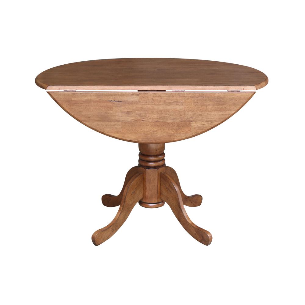 42" Round Dual Drop Leaf Pedestal Table