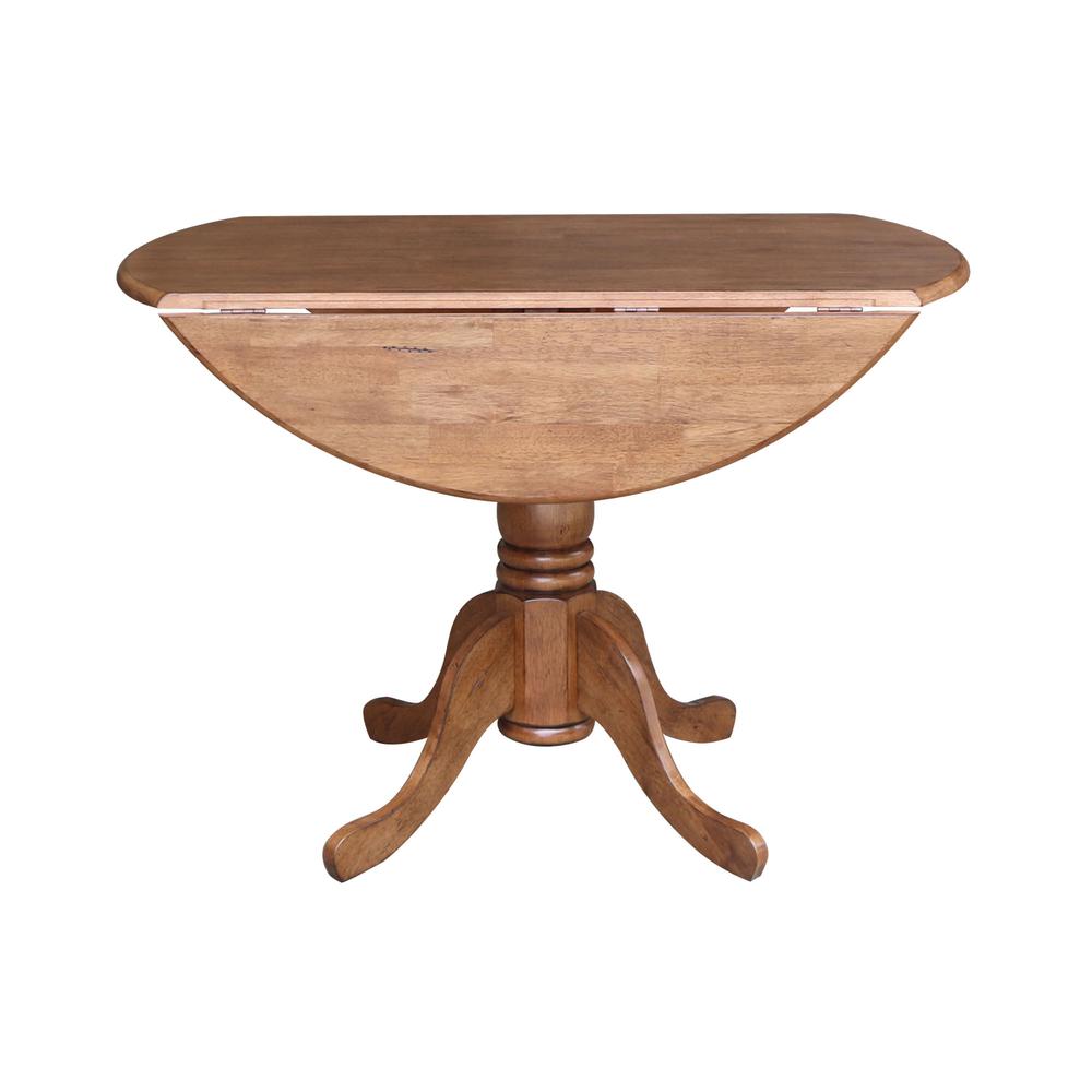 42" Round Dual Drop Leaf Pedestal Table
