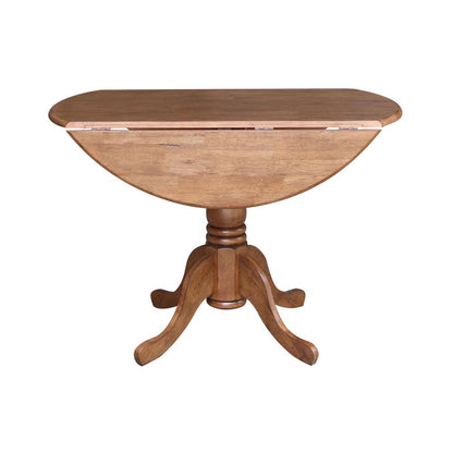 42" Round Dual Drop Leaf Pedestal Table