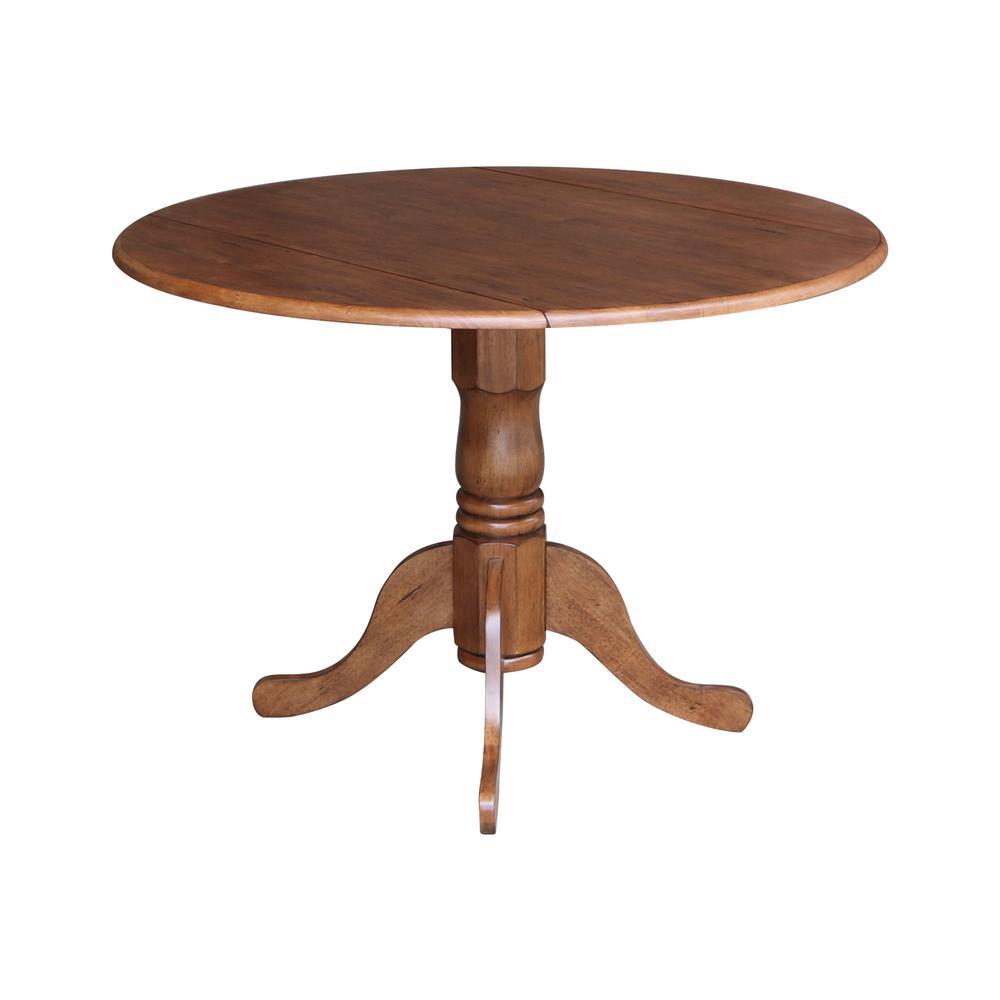42" Round Dual Drop Leaf Pedestal Table