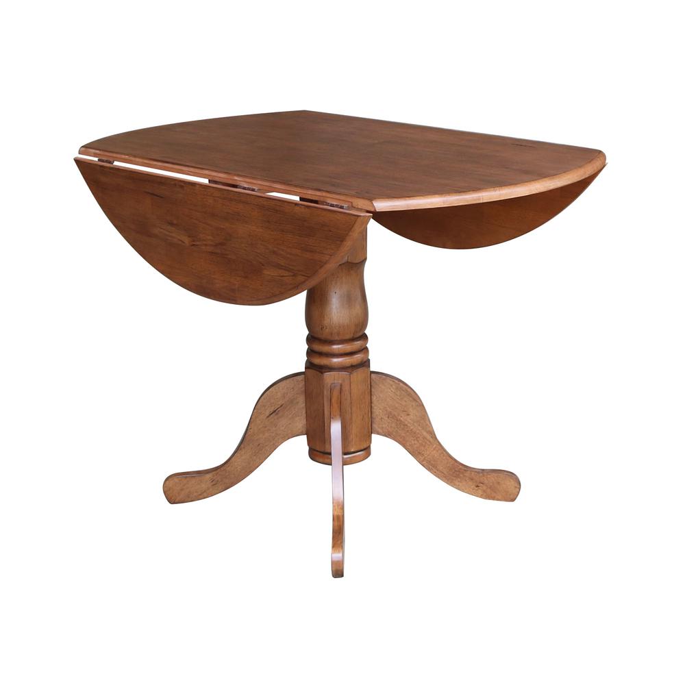 42" Round Dual Drop Leaf Pedestal Table