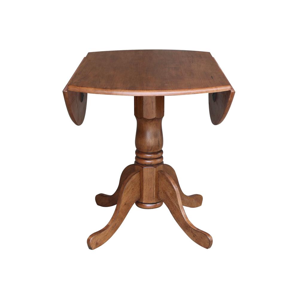42" Round Dual Drop Leaf Pedestal Table