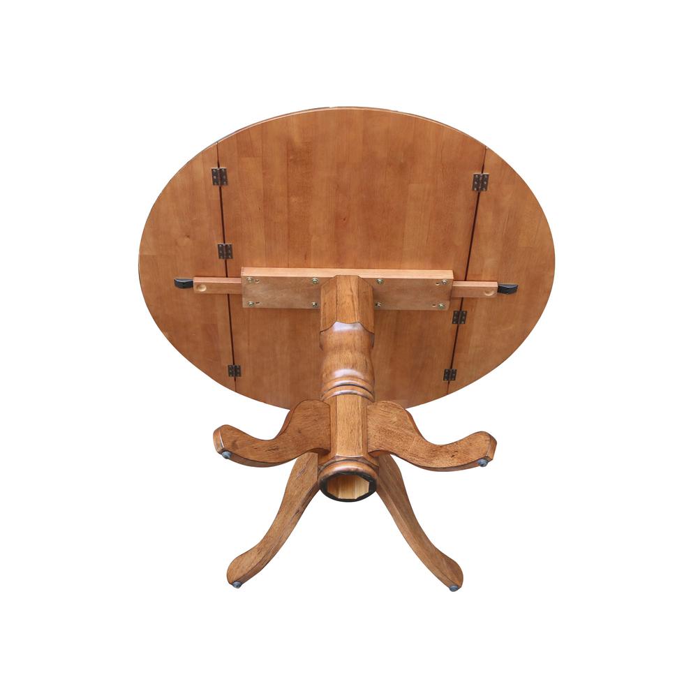 42" Round Dual Drop Leaf Pedestal Table