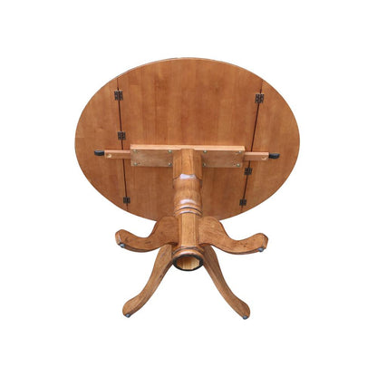 42" Round Dual Drop Leaf Pedestal Table