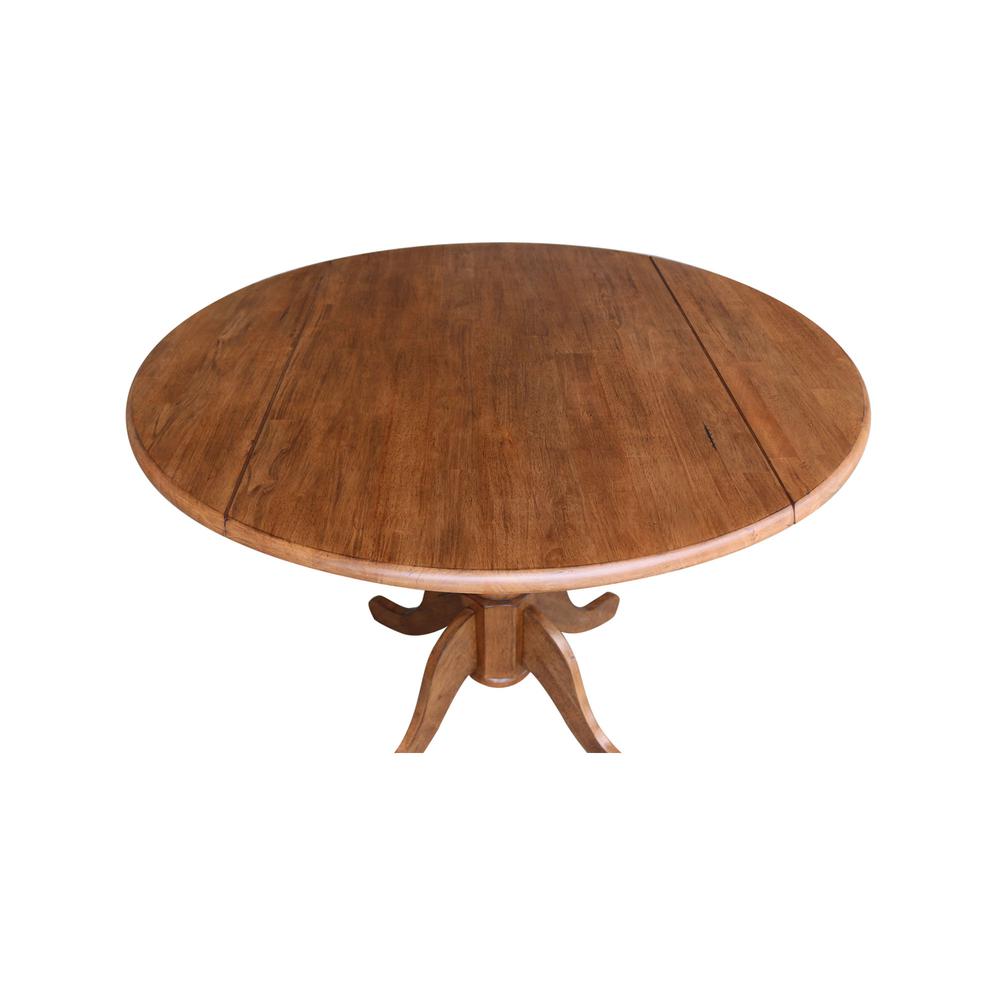 42" Round Dual Drop Leaf Pedestal Table