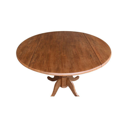 42" Round Dual Drop Leaf Pedestal Table