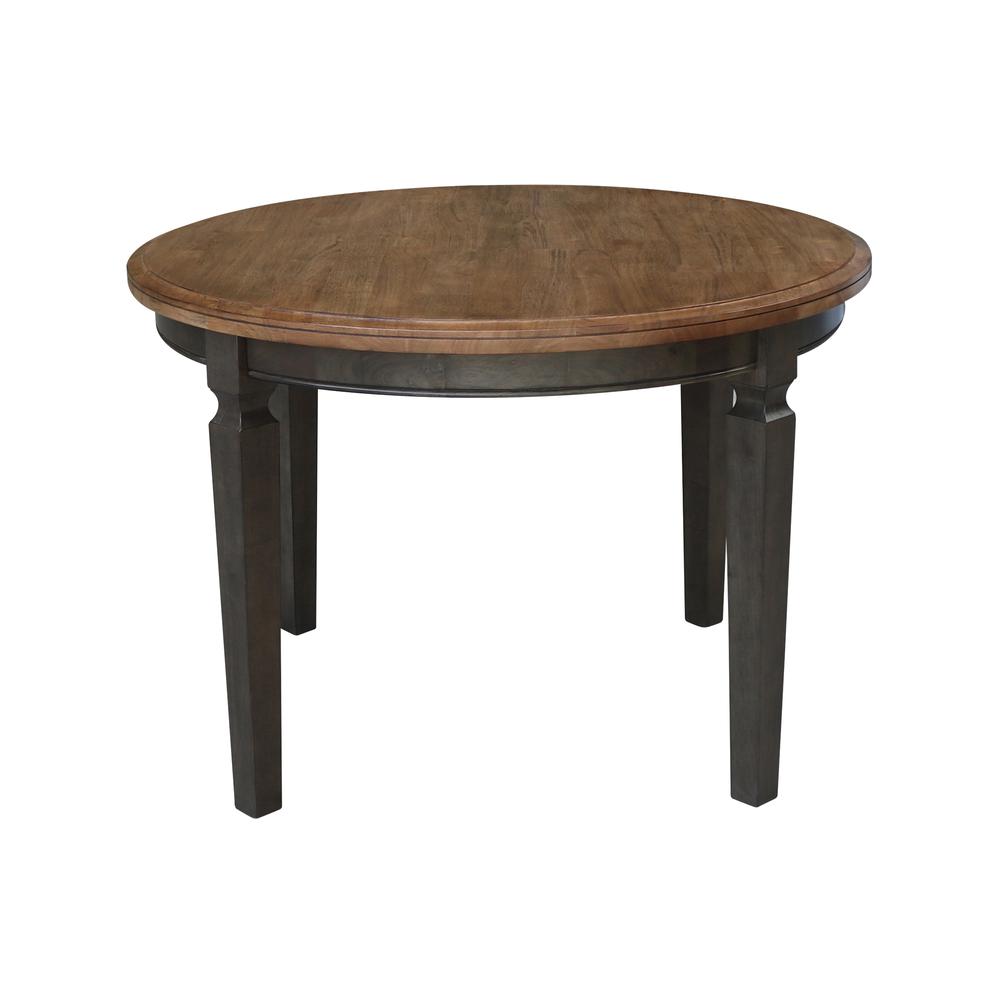 44 x 44 in. Round Top Dining Table in Hickory/Washed Coal