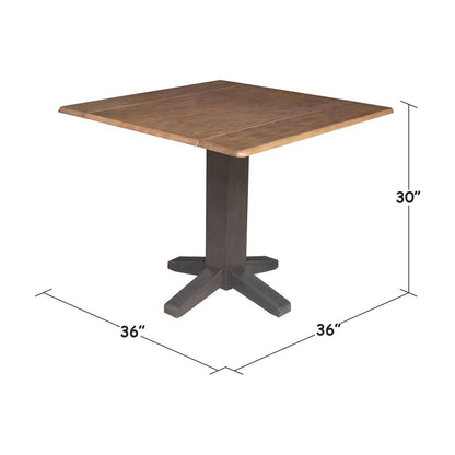 36" Square Dual drop leaf dining table