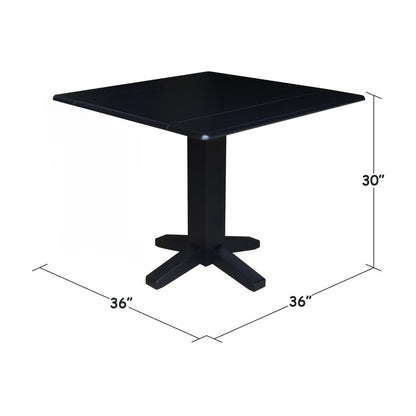 36" Square Dual drop leaf dining table
