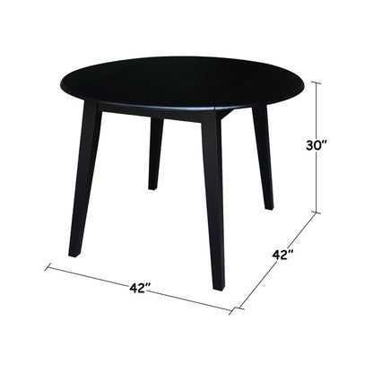 42" Round Dual Drop Leaf Table
