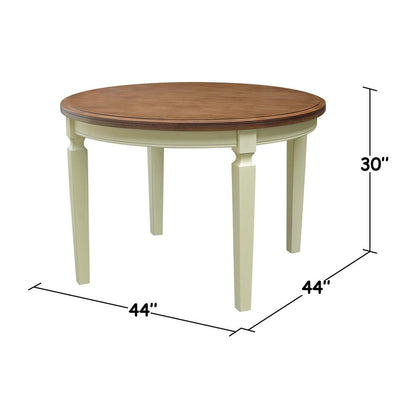 44 x 44 in. Round Top Dining Table in Hickory/Shell