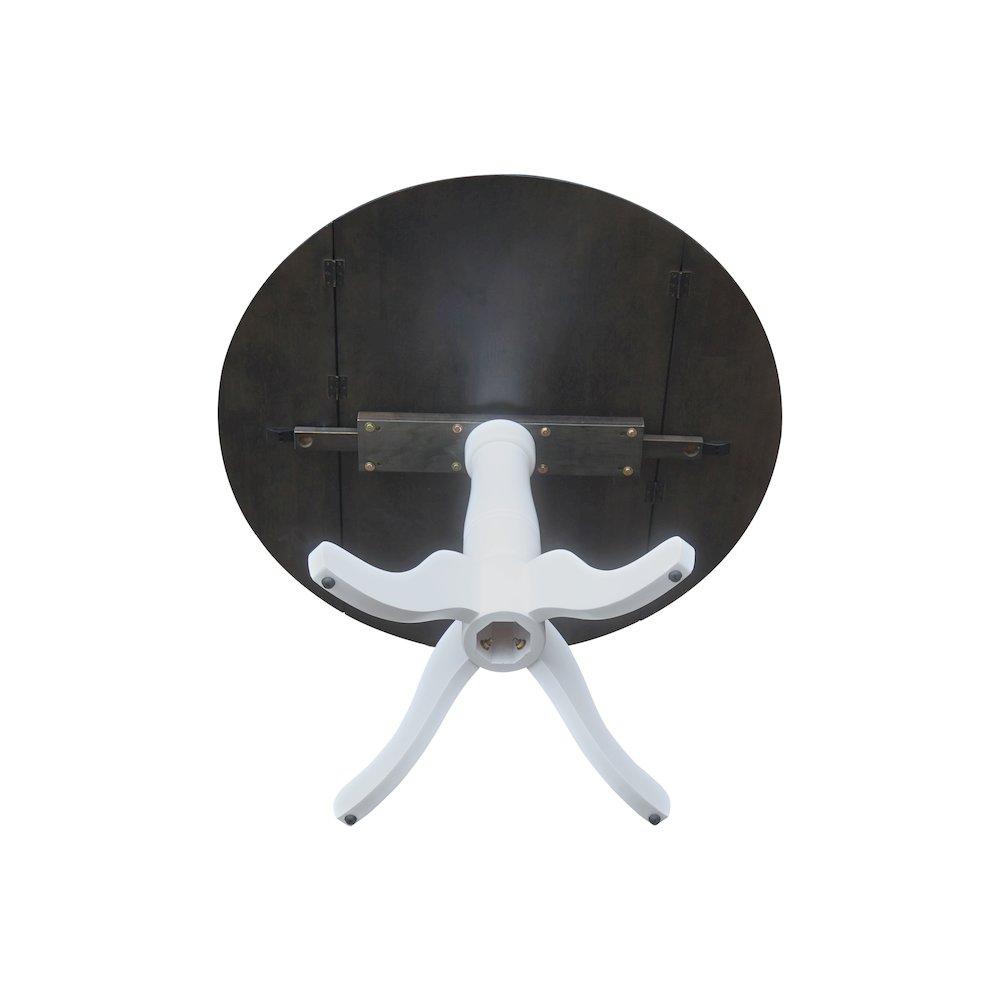 42" Round Dual Drop Leaf Pedestal Dining Table, 29.5" High