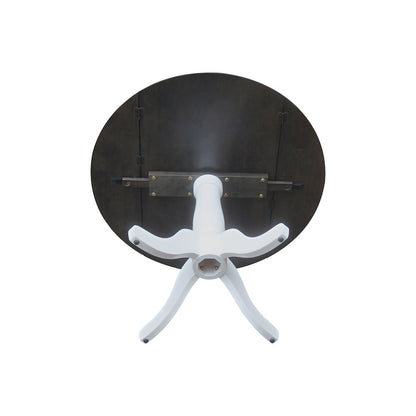 42" Round Dual Drop Leaf Pedestal Dining Table, 29.5" High