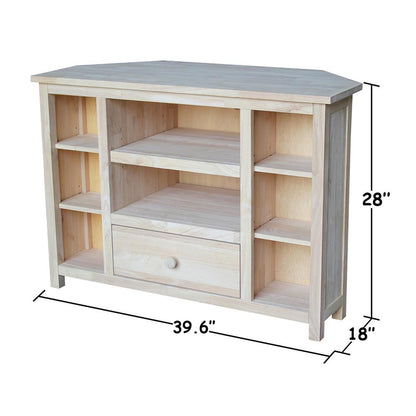 Corner Entertainment / TV Stand, Unfinished