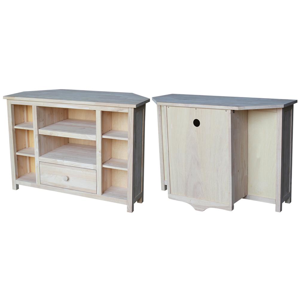 Corner Entertainment / TV Stand, Unfinished