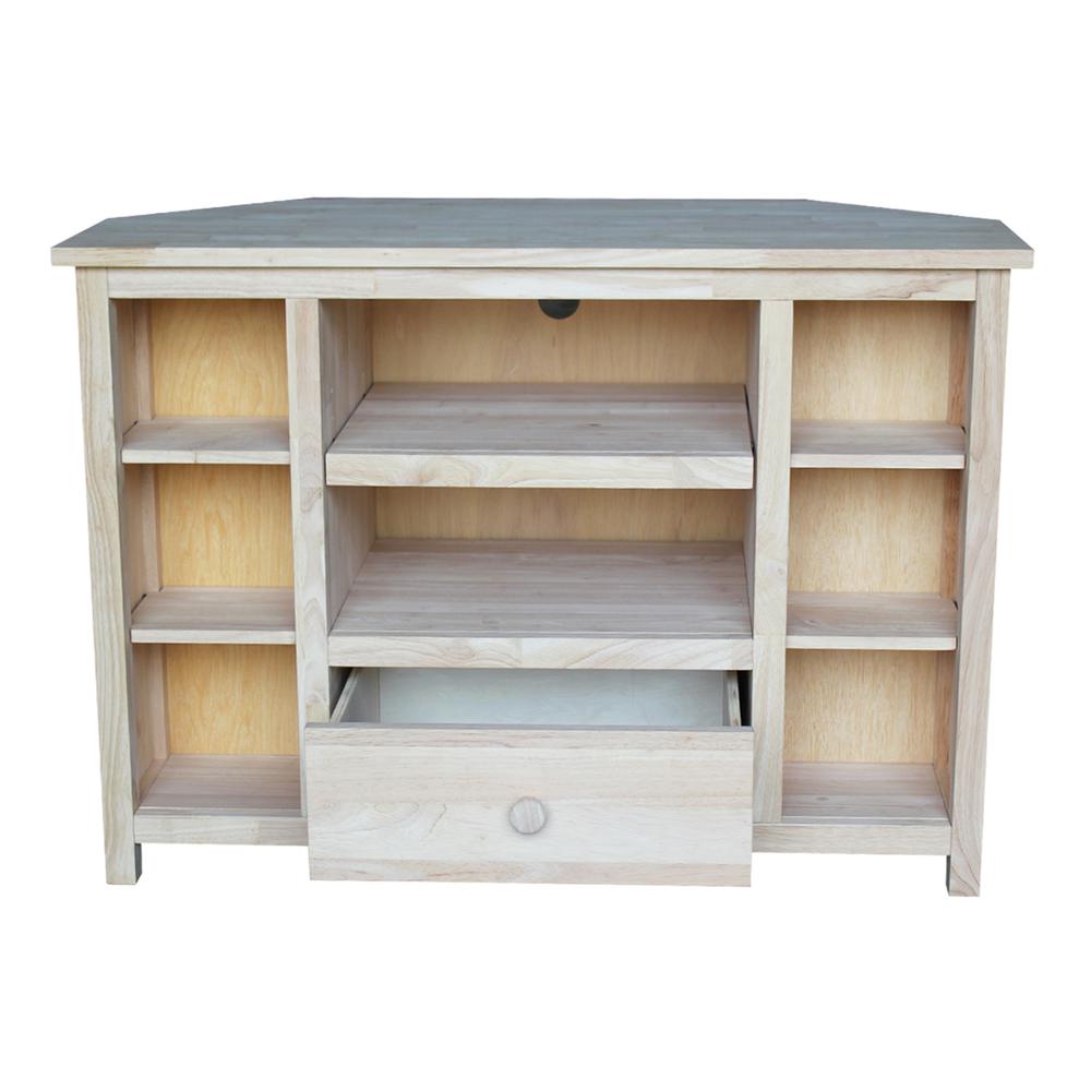 Corner Entertainment / TV Stand, Unfinished