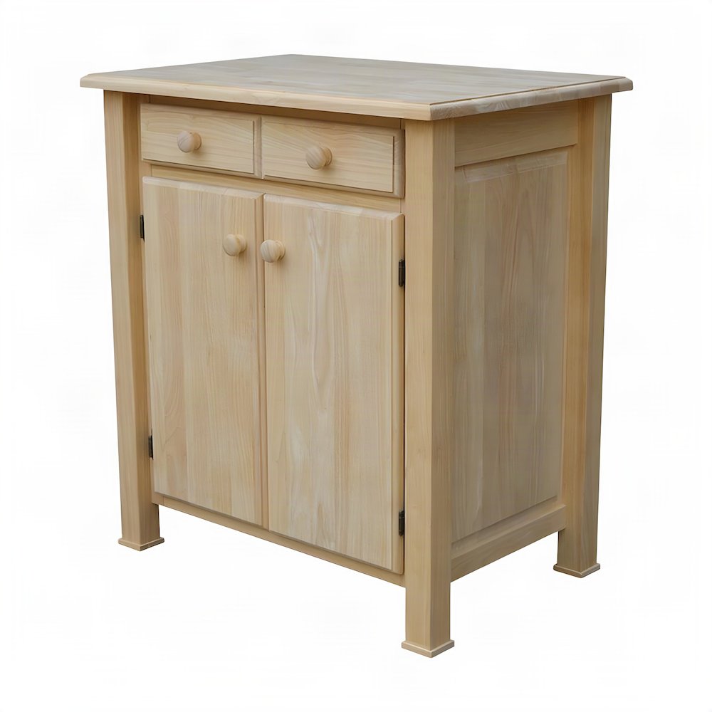 Unfinished Solid Hardwood Kitchen Island Work Center, Prep Table