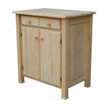 Unfinished Solid Hardwood Kitchen Island Work Center, Prep Table
