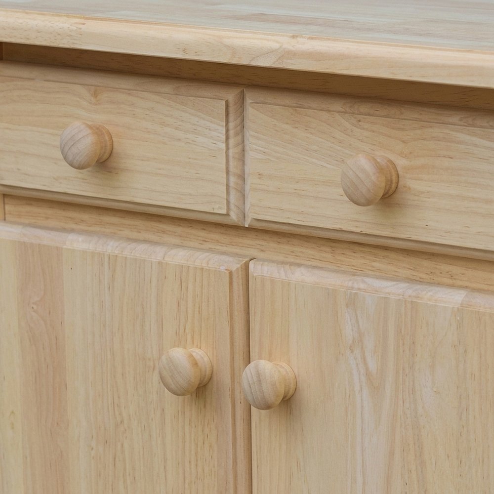 Unfinished Solid Hardwood Kitchen Island Work Center, Prep Table