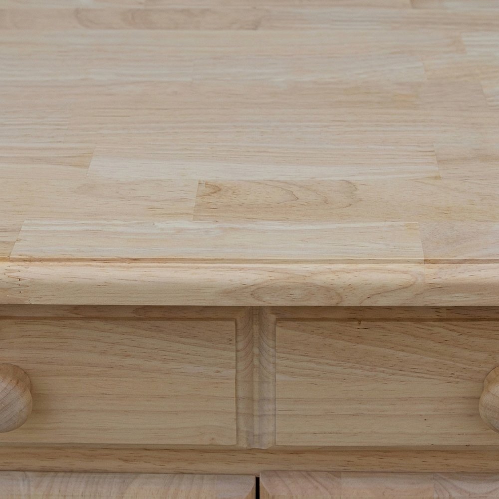 Unfinished Solid Hardwood Kitchen Island Work Center, Prep Table