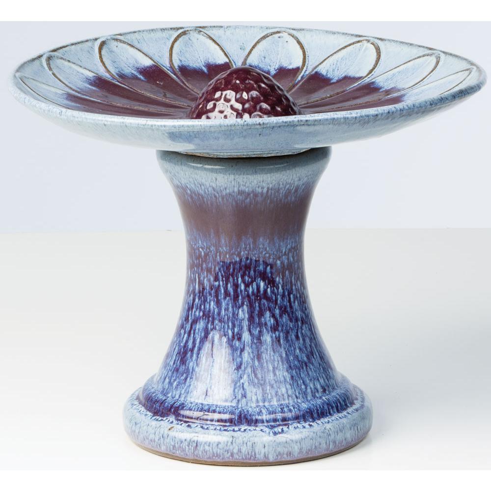 Daisy Birdbath - Blue