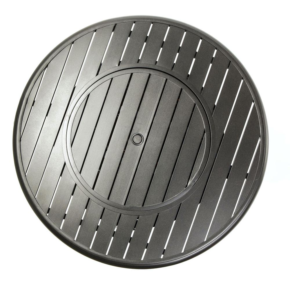 Bay Ridge 36" Round Gas Fire Pit/Chat Table with Glacier Ice Firebeads