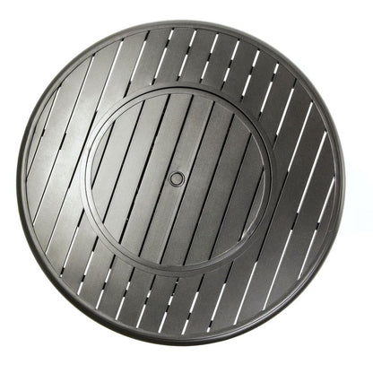 Bay Ridge 36" Round Gas Fire Pit/Chat Table with Glacier Ice Firebeads