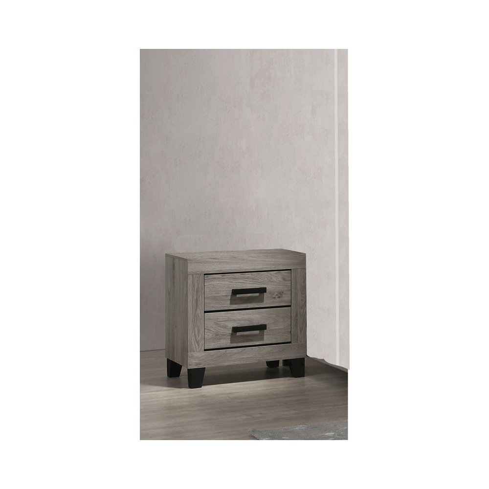 2 piece light gray pannel bedroom set (Bed+NS)