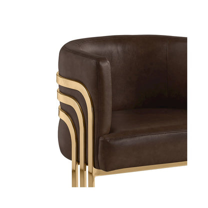 Leather-Aire Side Chairs with Gold Chrome Set of 2