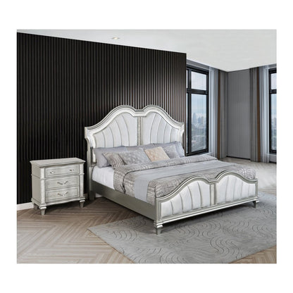 2 Piece Silver Queen Panel Bedroom Set ( Qb+ Nightstand)
