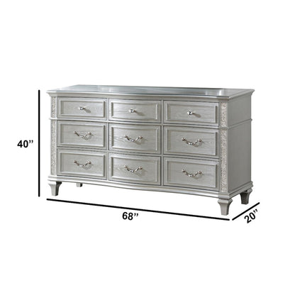 3 Piece Silver Queen Panel Bedroom Set ( Qb+Dresser+Nightstand)
