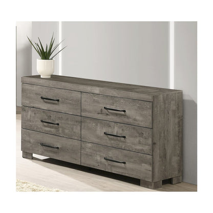 3Pc Modern Full Size Panel Bedroom Set In Antique Gray Color