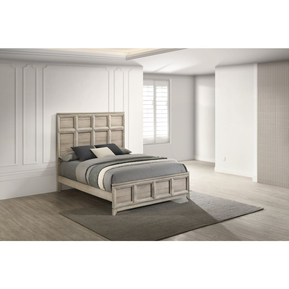 Queen Panel Bed Weathered Greige